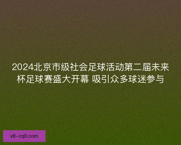 2024北京市级社会足球活动第二届未来杯足球赛盛大开幕 吸引众多球迷参与